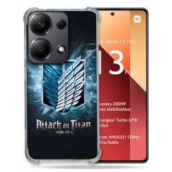 Coque Renforcé Pour Xiaomi Redmi Note 13 Pro 4G Manga Attaque Titans Noir