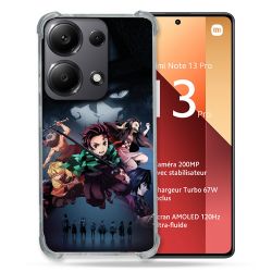 Coque Renforcé Pour Xiaomi Redmi Note 13 Pro 4G Manga Demon Slayer Noir
