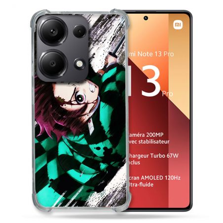 Coque Renforcé Pour Xiaomi Redmi Note 13 Pro 4G Manga Demon Slayer Tanjiro