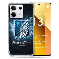 Coque Renforcée Pour Xiaomi Redmi Note 13 5G Manga Attaque Titans Noir