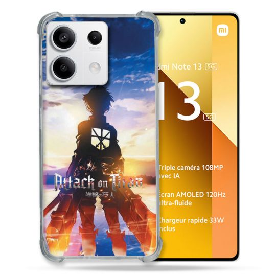 Coque Renforcée Pour Xiaomi Redmi Note 13 5G Manga Attaque Titans Soleil