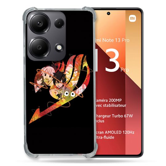 Coque Renforcé Pour Xiaomi Redmi Note 13 Pro 4G Manga Fairy Tail Logo Noir