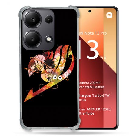Coque Renforcé Pour Xiaomi Redmi Note 13 Pro 4G Manga Fairy Tail Logo Noir