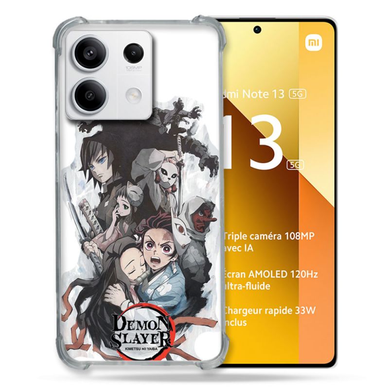 Coque Renforcée Pour Xiaomi Redmi Note 13 5G Manga Demon Slayer Blanc