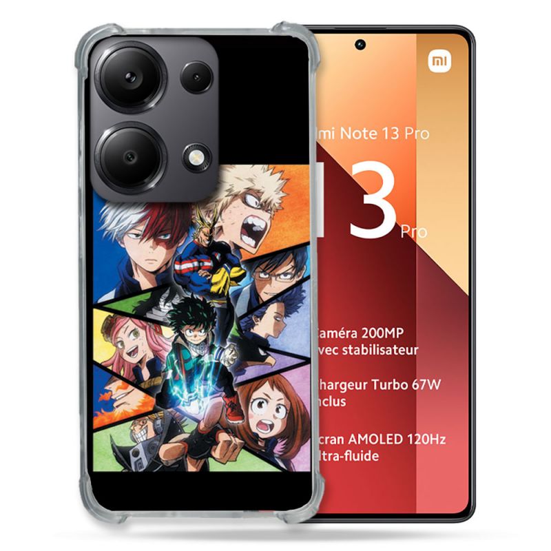 Coque Renforcé Pour Xiaomi Redmi Note 13 Pro 4G Manga My Hero Academia Noir