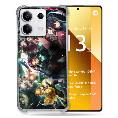 Coque Renforcée Pour Xiaomi Redmi Note 13 5G Manga Demon Slayer Groupe