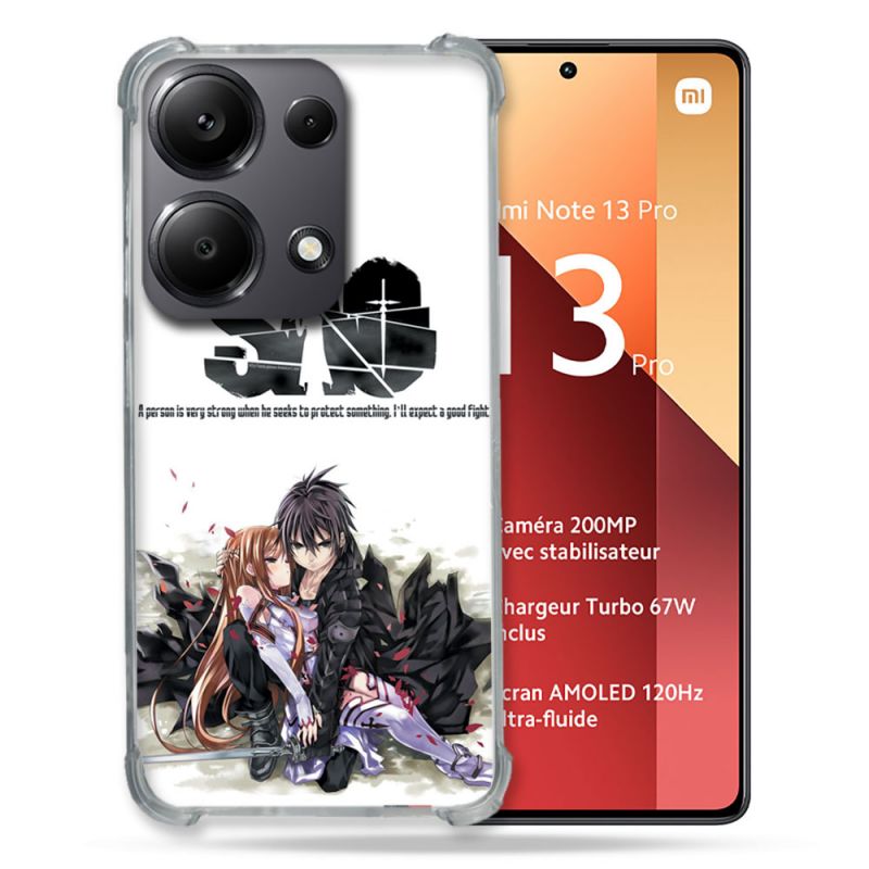 Coque Renforcé Pour Xiaomi Redmi Note 13 Pro 4G Manga SAO sword Art Online Blanc