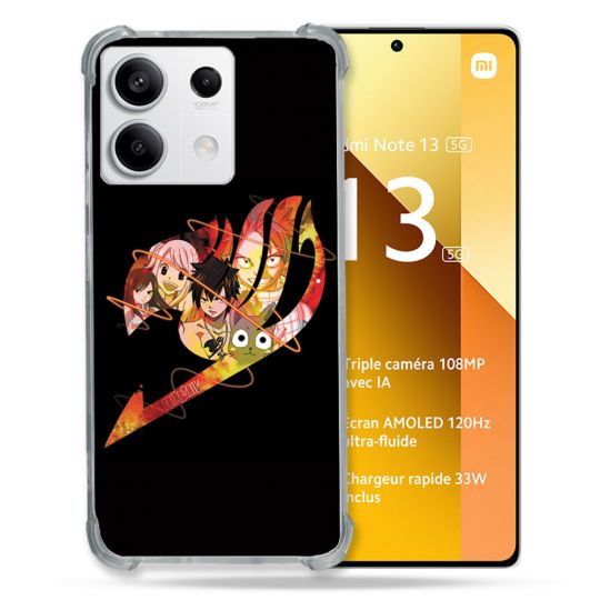 Coque Renforcée Pour Xiaomi Redmi Note 13 5G Manga Fairy Tail Logo Noir