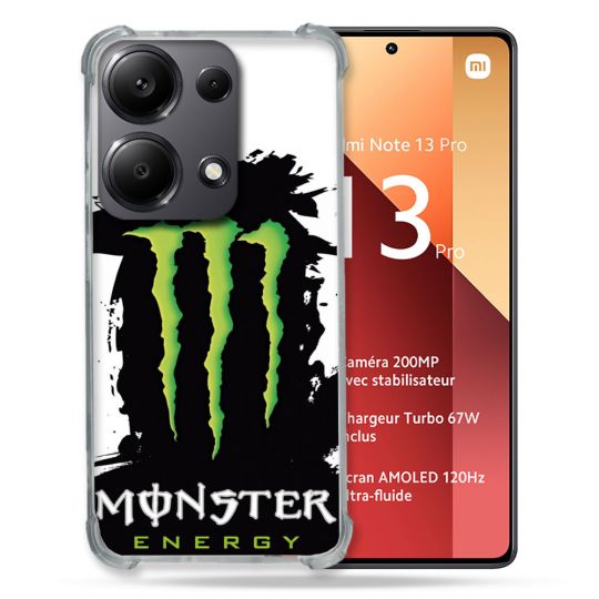 Coque Renforcé Pour Xiaomi Redmi Note 13 Pro 4G Monster Energy Tache
