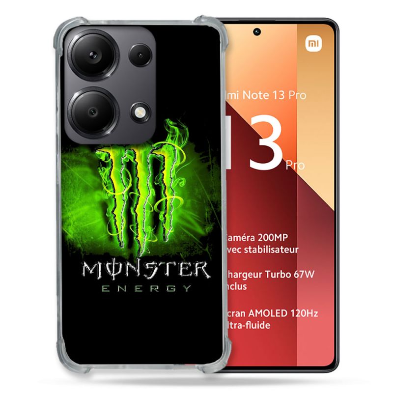 Coque Renforcé Pour Xiaomi Redmi Note 13 Pro 4G Monster Energy Vert