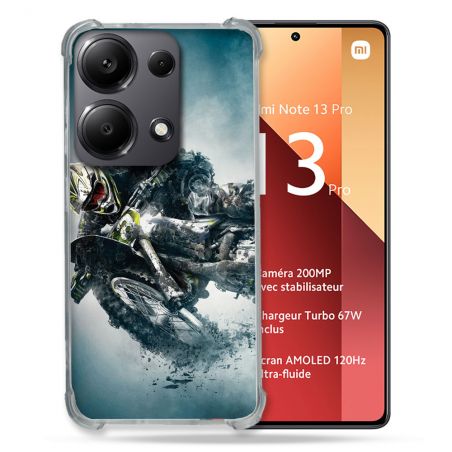 Coque Renforcé Pour Xiaomi Redmi Note 13 Pro 4G Moto Cross Ombre