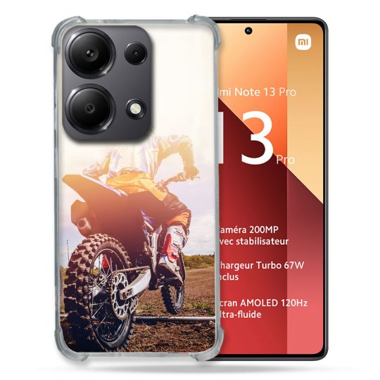 Coque Renforcé Pour Xiaomi Redmi Note 13 Pro 4G Moto Cross Soleil