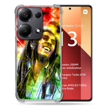 Coque Renforcé Pour Xiaomi Redmi Note 13 Pro 4G Musique Bob Marley Color