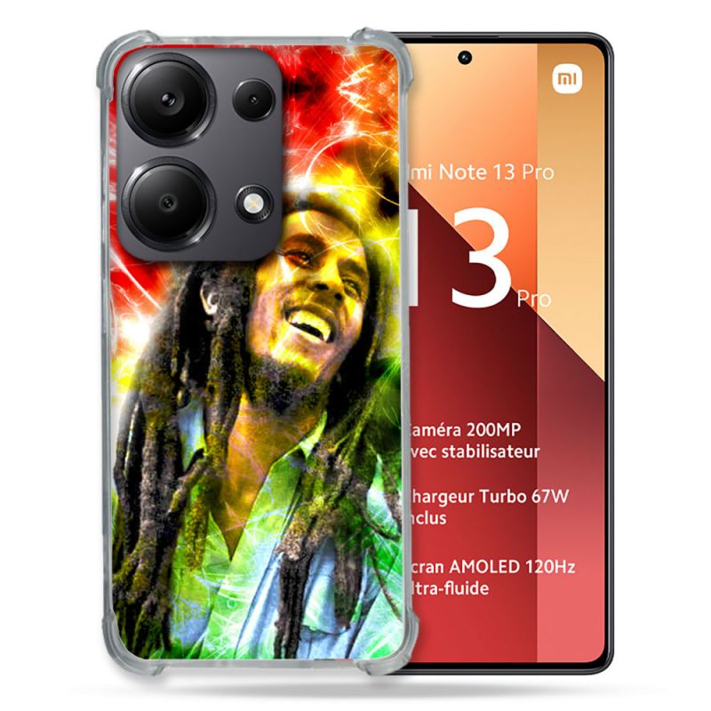 Coque Renforcé Pour Xiaomi Redmi Note 13 Pro 4G Musique Bob Marley Color