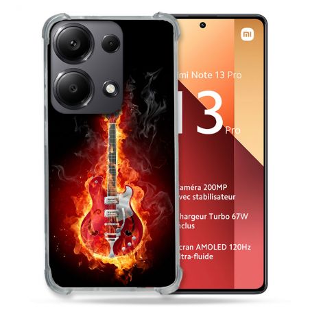 Coque Renforcé Pour Xiaomi Redmi Note 13 Pro 4G Musique Guitare Electrique