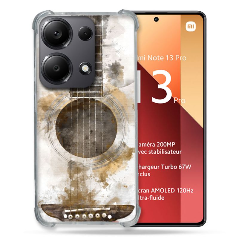 Coque Renforcé Pour Xiaomi Redmi Note 13 Pro 4G Musique Guitare Tag