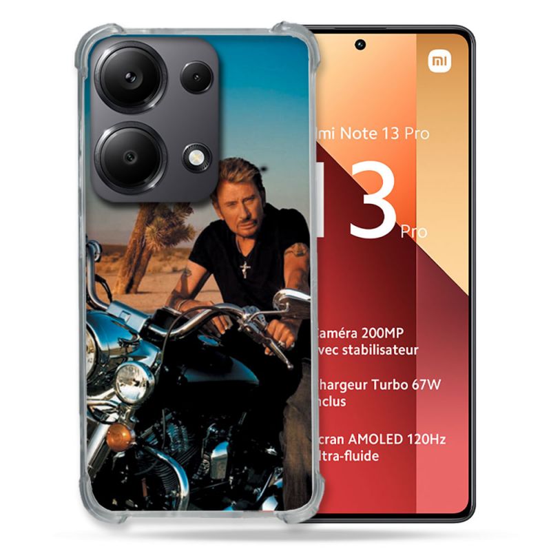 Coque Renforcé Pour Xiaomi Redmi Note 13 Pro 4G Musique Johnny Hallyday Moto