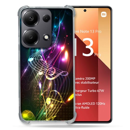 Coque Renforcé Pour Xiaomi Redmi Note 13 Pro 4G Musique Partition Multicolore