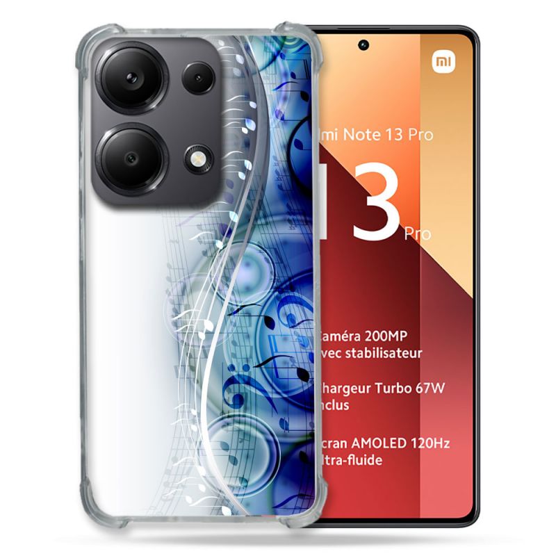 Coque Renforcé Pour Xiaomi Redmi Note 13 Pro 4G Musique Partition Vague