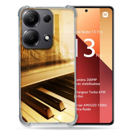 Coque Renforcé Pour Xiaomi Redmi Note 13 Pro 4G Musique Piano Retro