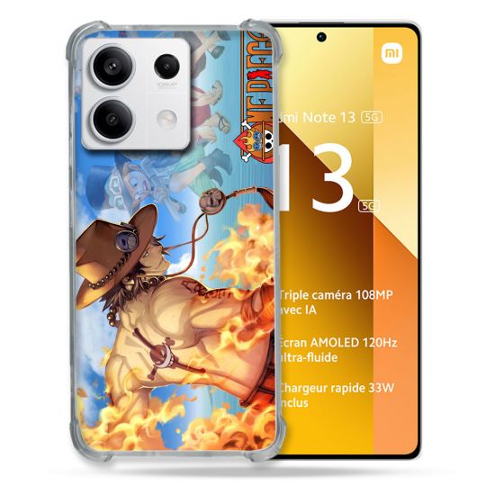 Coque Renforcée Pour Xiaomi Redmi Note 13 5G Manga One Piece Ace Color