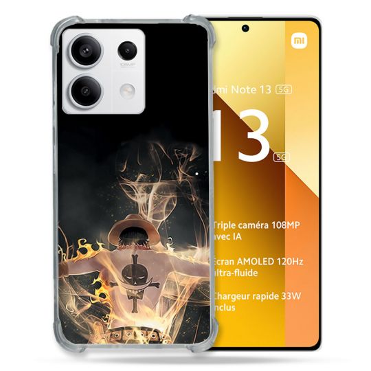 Coque Renforcée Pour Xiaomi Redmi Note 13 5G Manga One Piece Ace Noir