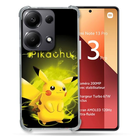 Coque Renforcé Pour Xiaomi Redmi Note 13 Pro 4G Pokemon Pikachu Eclair