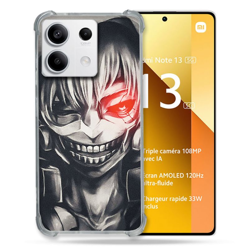 Coque Renforcée Pour Xiaomi Redmi Note 13 5G Manga Tokyo Ghoul Kaneki Noir