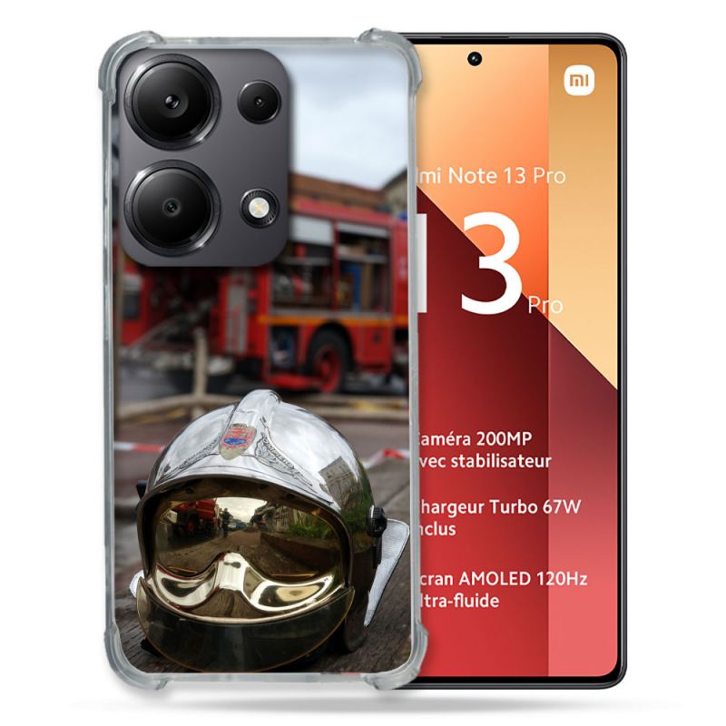 Coque Renforcé Pour Xiaomi Redmi Note 13 Pro 4G Pompier Casque Camion