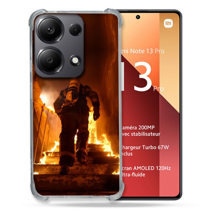 Coque Renforcé Pour Xiaomi Redmi Note 13 Pro 4G Pompier Escalier