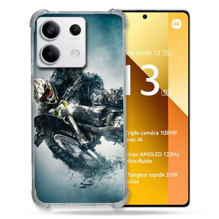 Coque Renforcée Pour Xiaomi Redmi Note 13 5G Moto Cross Ombre
