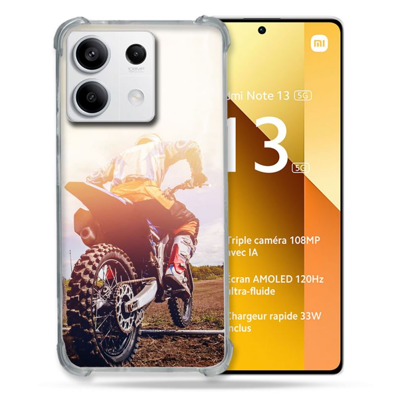 Coque Renforcée Pour Xiaomi Redmi Note 13 5G Moto Cross Soleil