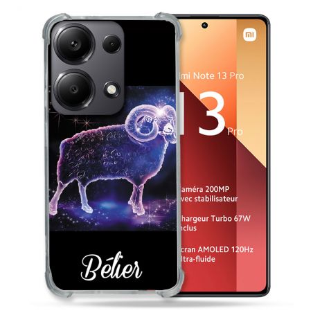 Coque Renforcé Pour Xiaomi Redmi Note 13 Pro 4G Signe Zodiaque 2 Bélier