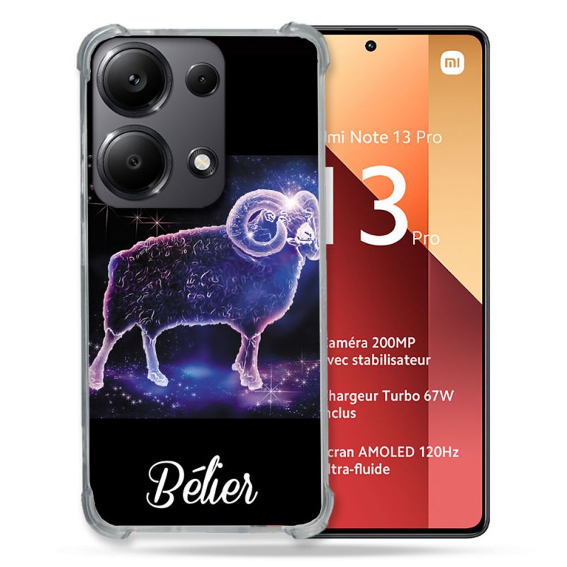 Coque Renforcé Pour Xiaomi Redmi Note 13 Pro 4G Signe Zodiaque 2 Bélier