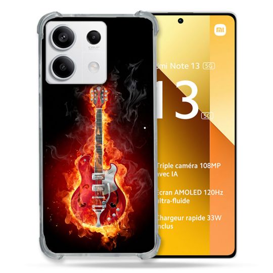 Coque Renforcée Pour Xiaomi Redmi Note 13 5G Musique Guitare Electrique