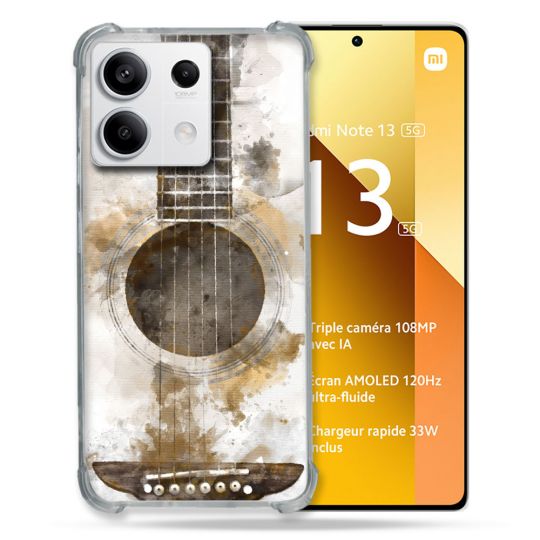 Coque Renforcée Pour Xiaomi Redmi Note 13 5G Musique Guitare Tag