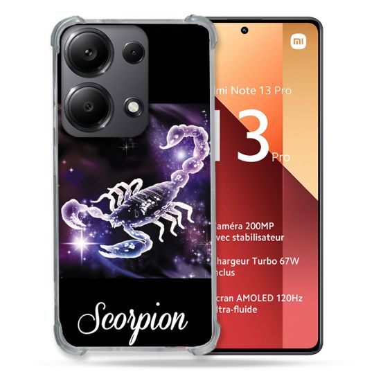 Coque Renforcé Pour Xiaomi Redmi Note 13 Pro 4G Signe Zodiaque 2 Scorpion
