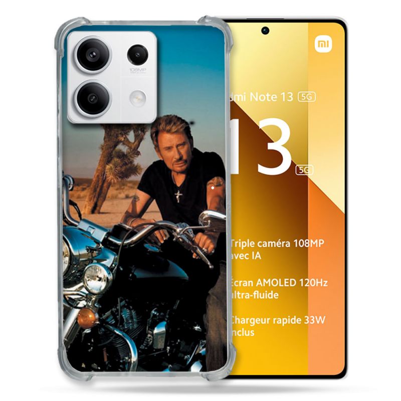 Coque Renforcée Pour Xiaomi Redmi Note 13 5G Musique Johnny Hallyday Moto