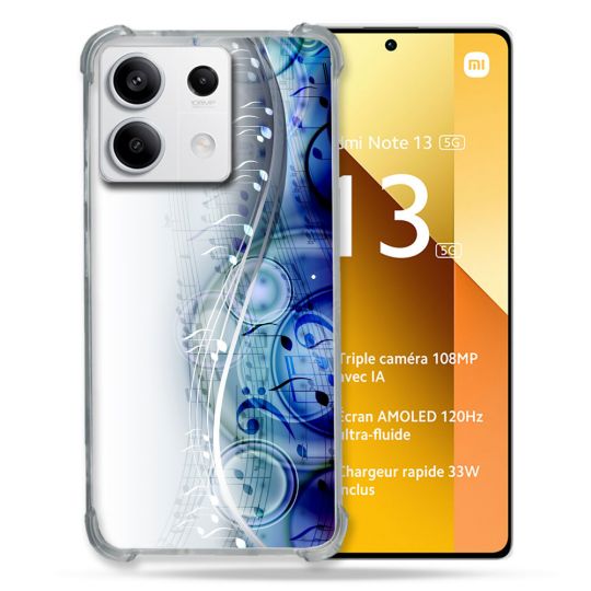 Coque Renforcée Pour Xiaomi Redmi Note 13 5G Musique Partition Vague