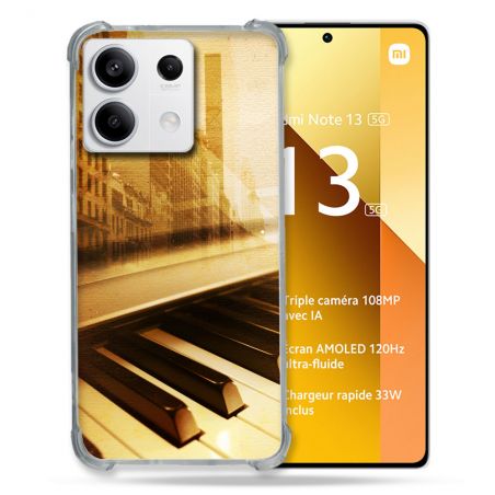 Coque Renforcée Pour Xiaomi Redmi Note 13 5G Musique Piano Retro