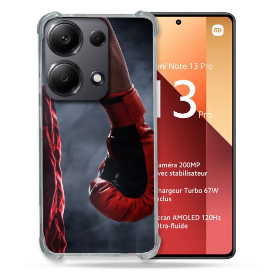 Coque Renforcé Pour Xiaomi Redmi Note 13 Pro 4G Sport Boxe Gant Rouge