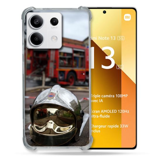 Coque Renforcée Pour Xiaomi Redmi Note 13 5G Pompier Casque Camion