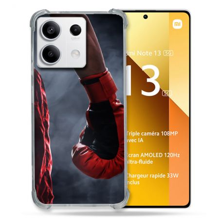 Coque Renforcée Pour Xiaomi Redmi Note 13 5G Sport Boxe Gant Rouge