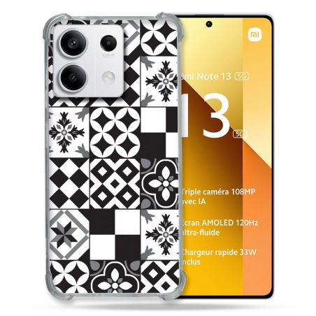 Coque Renforcée Pour Xiaomi Redmi Note 13 5G Texture Carreau Ciment Noir