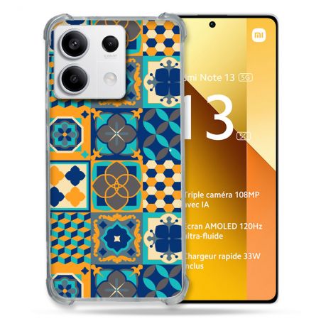 Coque Renforcée Pour Xiaomi Redmi Note 13 5G Texture Carreau Ciment Orange