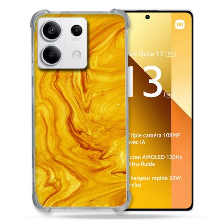 Coque Renforcée Pour Xiaomi Redmi Note 13 5G Texture Marbre Jaune