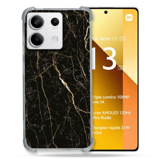 Coque Renforcée Pour Xiaomi Redmi Note 13 5G Texture Marbre Noir