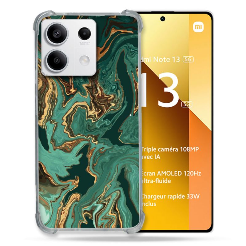 Coque Renforcée Pour Xiaomi Redmi Note 13 5G Texture Marbre Vert