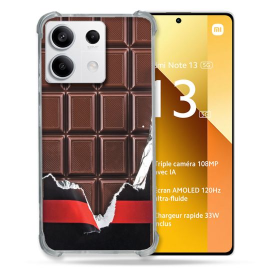 Coque Renforcée Pour Xiaomi Redmi Note 13 5G Texture Trompe Oeil Chocolat
