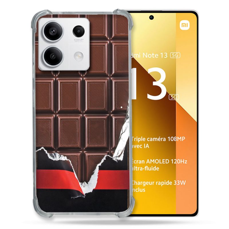 Coque Renforcée Pour Xiaomi Redmi Note 13 5G Texture Trompe Oeil Chocolat